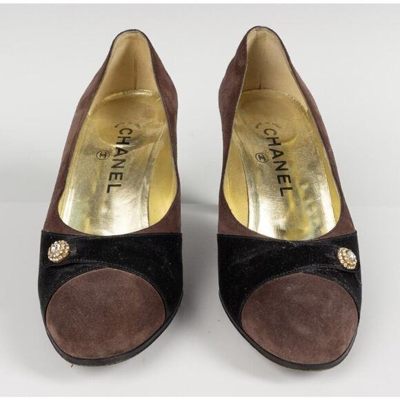 Vintage Chanel Two Toned Suede Shoes - Size 37.5 - Picture 1 of 4